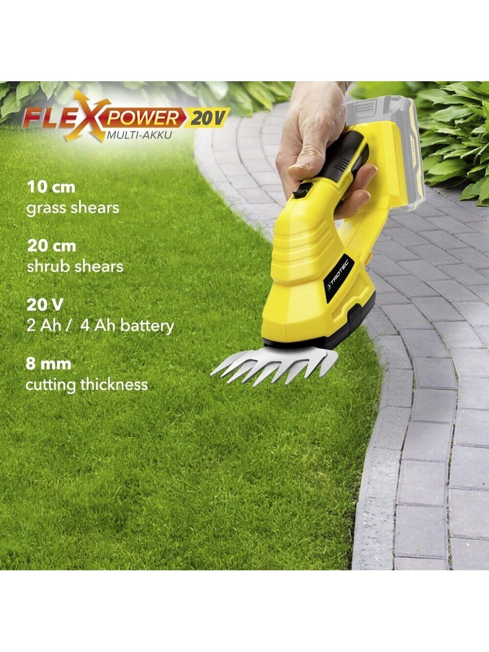 Akumuliatorinės žolės ir krūmų žirklės Trotec PGSS 10-20V 12