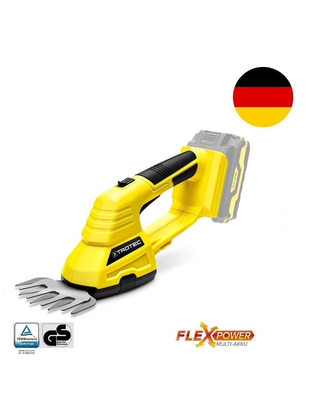 Akumuliatorinės žolės ir krūmų žirklės Trotec PGSS 10-20V
