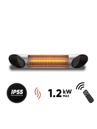 Anglies pluošto infraraudonųjų spindulių šildytuvas Veito BLADE MINI, sidabrinis