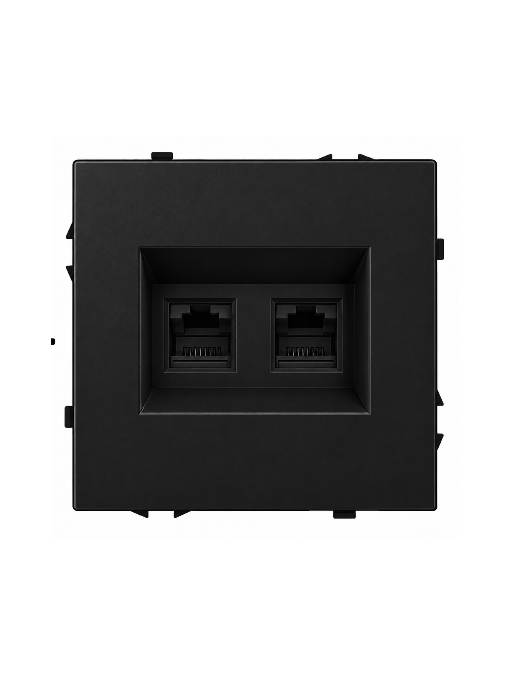 Dvigubas interneto lizdas CAT 6 Feelspot FSIN2CAT6B, juoda