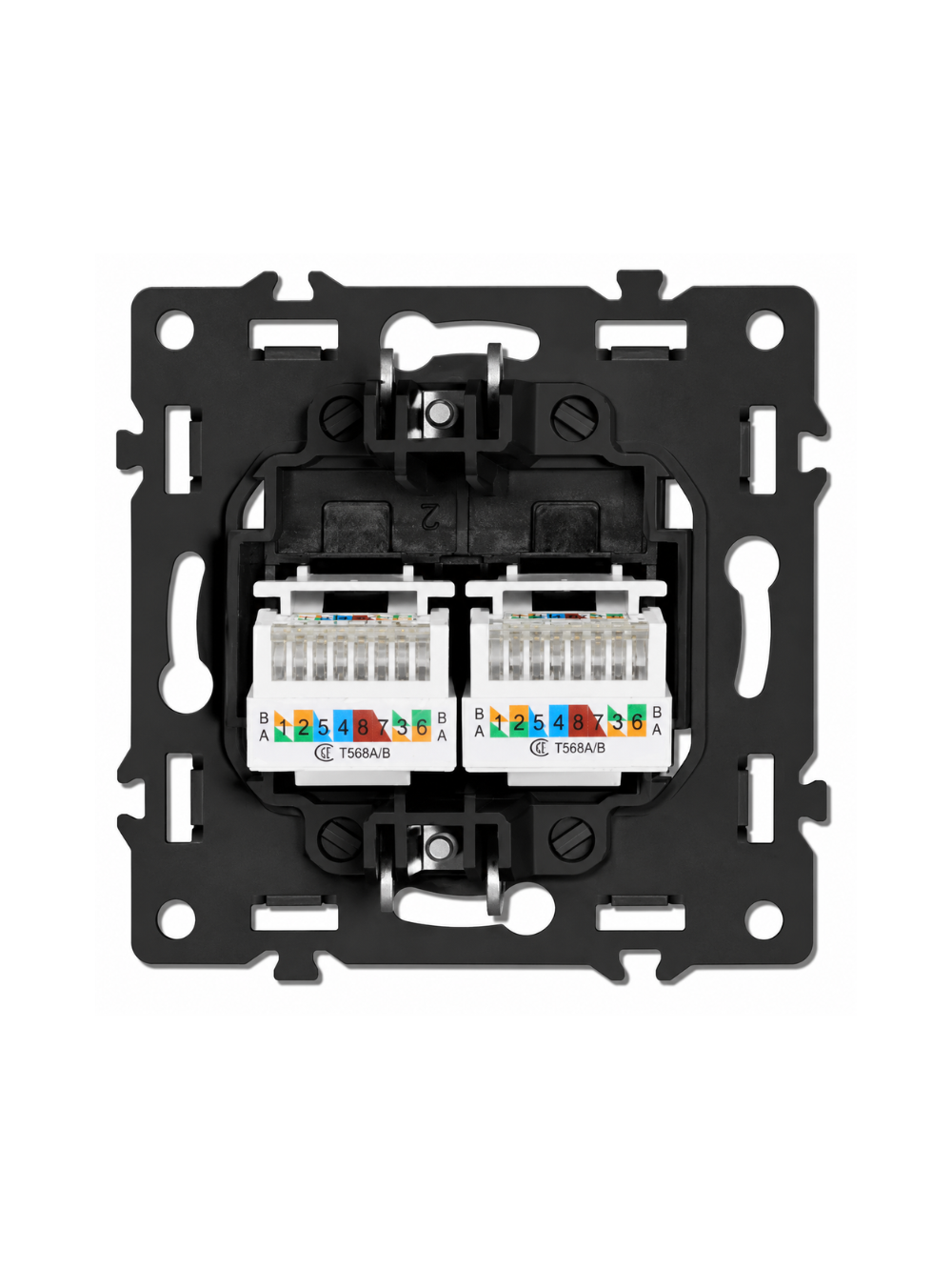 Dvigubas interneto lizdas CAT 6 Feelspot FSIN2CAT6W, baltas 1 Dvigubas interneto lizdas CAT 6 Feelspot FSIN2CAT6W, baltas 1
