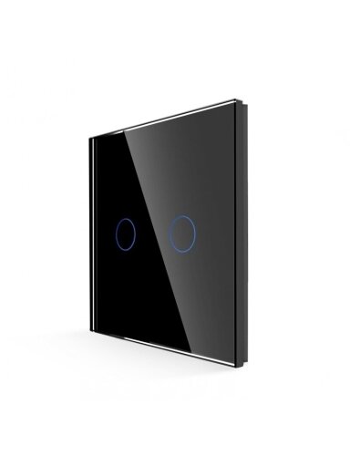 Dvipolis sensorinis jungiklio dangtelis Feelspot, juodas, 86x86mm