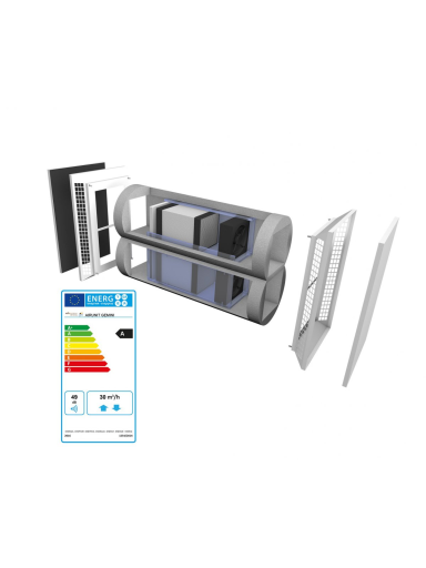 Dvisrautis sieninis mini rekuperatorius AirUnit Gemini