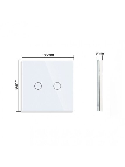 Dvipolis sensorinis jungiklio dangtelis Feelspot, baltas, 86x86mm 4
