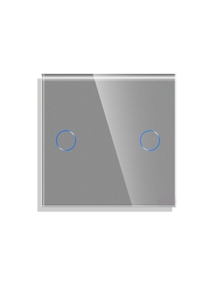 Dvipolis sensorinis jungiklio dangtelis Feelspot, pilkas, 47x47mm