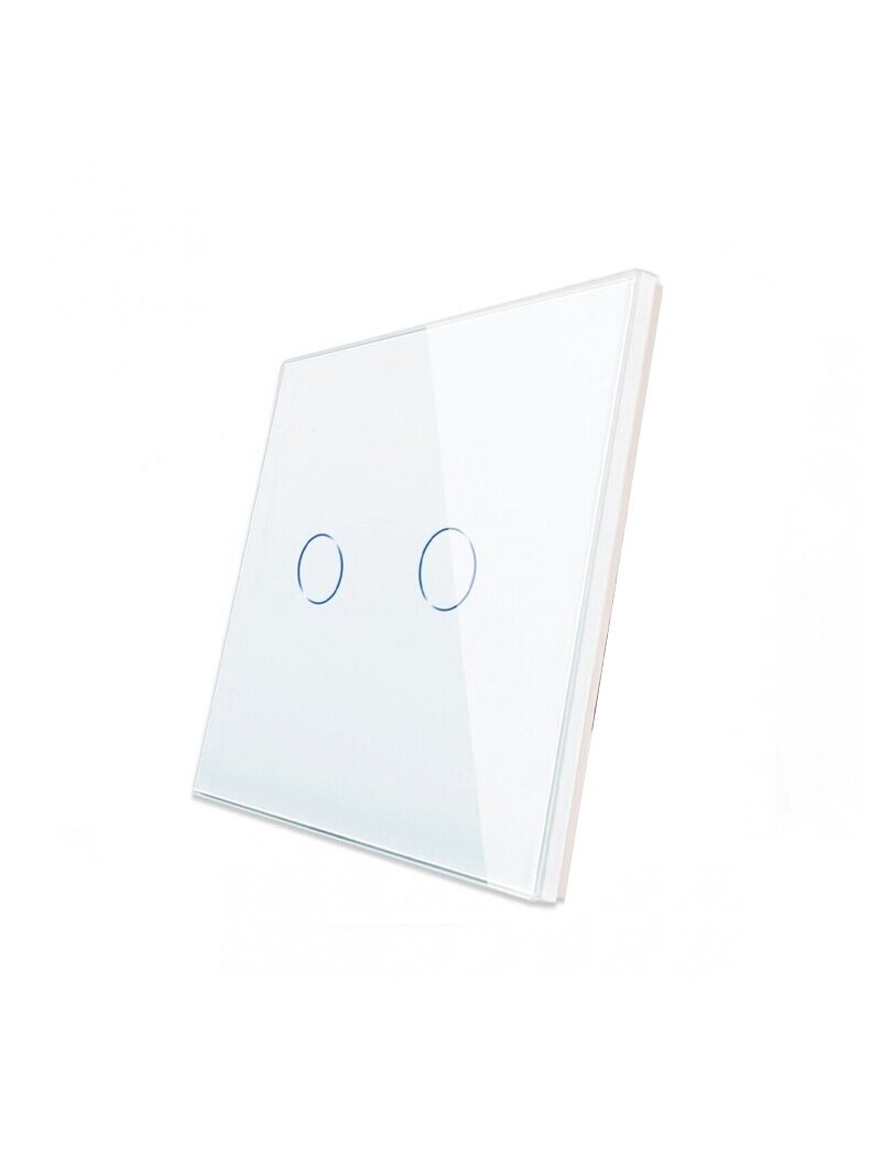 Dvipolis sensorinis jungiklio dangtelis Feelspot, baltas, 86x86mm 2