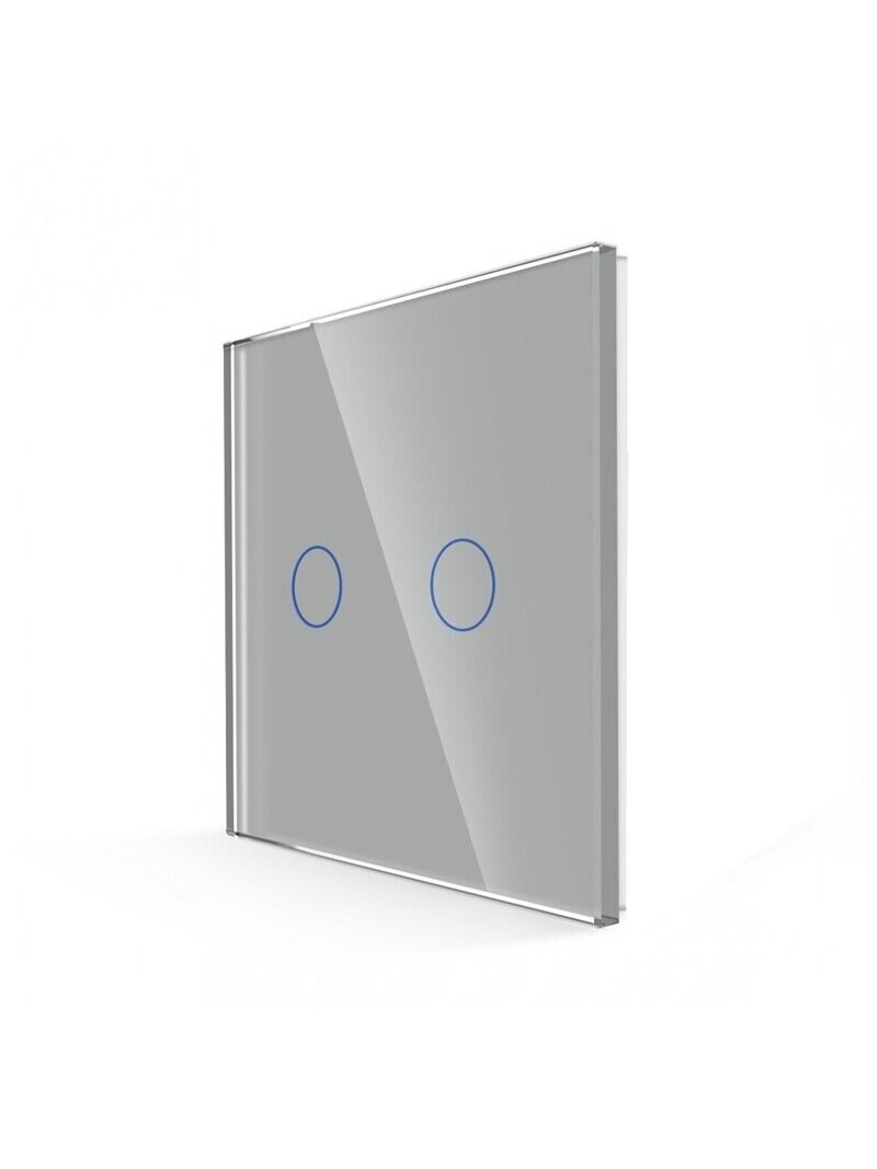 Dvipolis sensorinis jungiklio dangtelis Feelspot, pilkas, 86x86mm 1