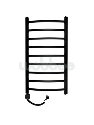 Elektrinis rankšluosčių džiovintuvas WOBBEE BRYMBO Black 50x90 cm, kairinis, su laidu ir kištuku