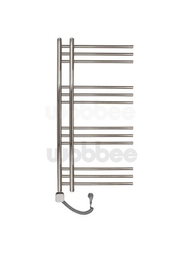Elektrinis rankšluosčių džiovintuvas WOBBEE GLASTON BRUSHED NICKEL PVD 50x100cm braižyto nikelio spalvos kairinis su tenu su laidu Elektrinis rankšluosčių džiovintuvas WOBBEE GLASTON BRUSHED NICKEL PVD 50x100cm braižyto nikelio spalvos kairinis su tenu su laidu