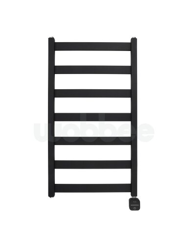 Elektrinis rankšluosčių džiovintuvas WOBBEE TENBY BLACK 45x80 cm, dešininis, paslėptas montavimas