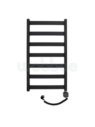 Elektrinis rankšluosčių džiovintuvas WOBBEE TENBY BLACK 45x80 cm, dešininis, su laidu ir kištuku