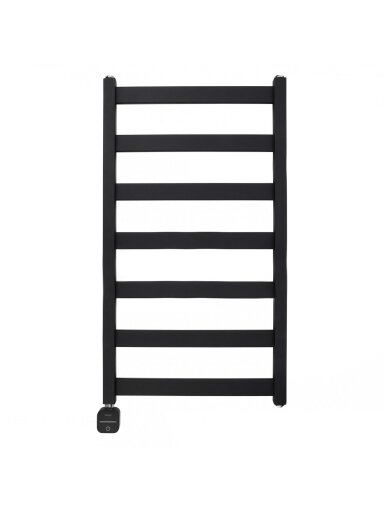 Elektrinis rankšluosčių džiovintuvas WOBBEE TENBY BLACK 45x80 cm, kairinis, paslėptas montavimas