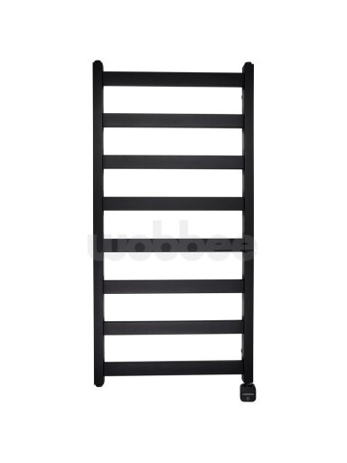 Elektrinis rankšluosčių džiovintuvas WOBBEE TENBY BLACK 50x100 cm, dešininis, paslėptas montavimas