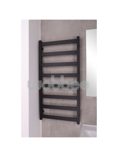 Elektrinis rankšluosčių džiovintuvas WOBBEE TENBY BLACK 50x100 cm, kairinis, paslėptas montavimas