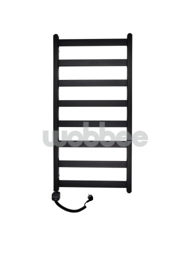 Elektrinis rankšluosčių džiovintuvas WOBBEE TENBY BLACK 50x100 cm, kairinis, su laidu ir kištuku