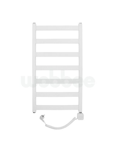 Elektrinis rankšluosčių džiovintuvas WOBBEE TENBY WHITE 45x80 cm, dešininis, su laidu ir kištuku
