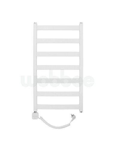 Elektrinis rankšluosčių džiovintuvas WOBBEE TENBY WHITE 45x80 cm, kairinis, su laidu ir kištuku