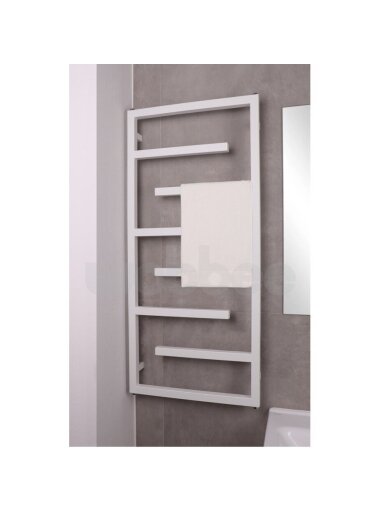Elektrinis rankšluosčių džiovintuvas WOBBEE WELLY WHITE 50x110 cm, kairinis, su laidu ir kištuku Elektrinis rankšluosčių džiovintuvas WOBBEE WELLY WHITE 50x110 cm, kairinis, su laidu ir kištuku