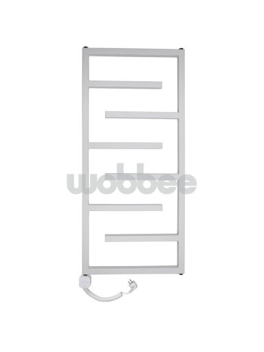 Elektrinis rankšluosčių džiovintuvas WOBBEE WELLY WHITE 50x110 cm, kairinis, su laidu ir kištuku Elektrinis rankšluosčių džiovintuvas WOBBEE WELLY WHITE 50x110 cm, kairinis, su laidu ir kištuku