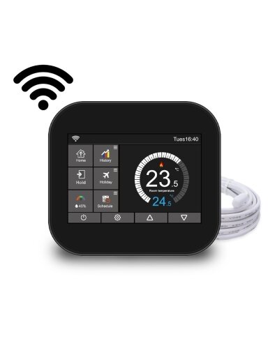 Elektroninis WI-FI termostatas (termoreguliatorius) Feelspot WTH07.36 black, Tuya