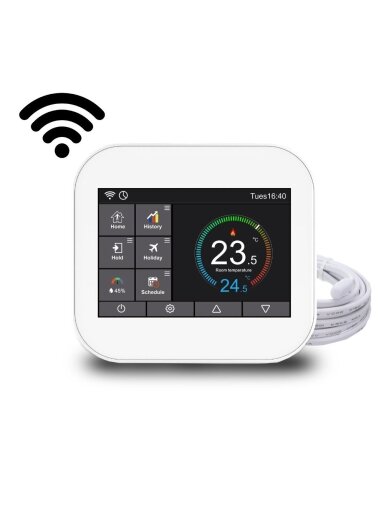 Elektroninis WI-FI termostatas (termoreguliatorius) Feelspot WTH07.36 white, Tuya
