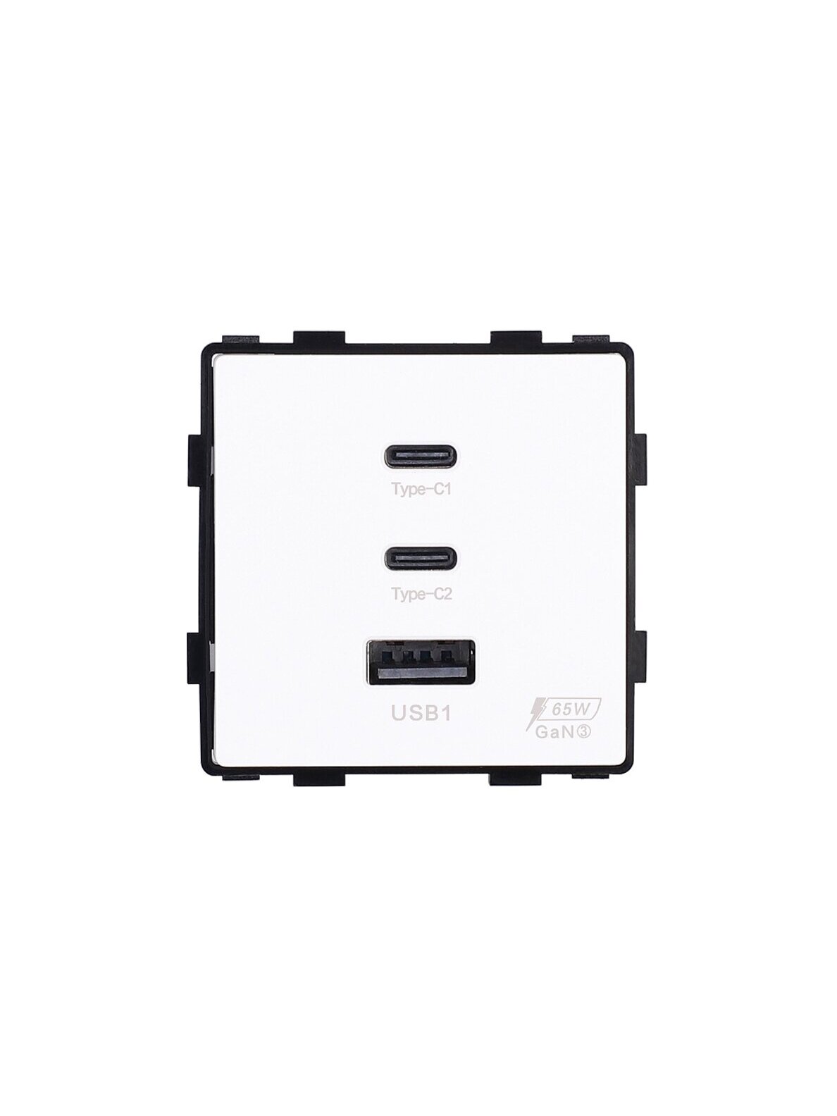 Greito krovimo rozetė Feelspot su USB+C+C jungtimis, 65W, balta Greito krovimo rozetė Feelspot su USB+C+C jungtimis, 65W, balta