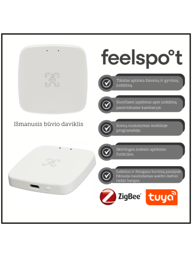 Išmanusis būvio daviklis Feelspot FS-HP01Z Zigbee, Tuya