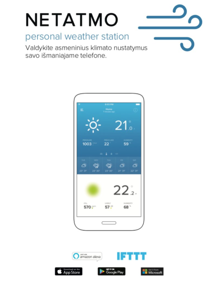 Išmanioji Smart Home stotelė Netatmo 2 Išmanioji Smart Home stotelė Netatmo 2