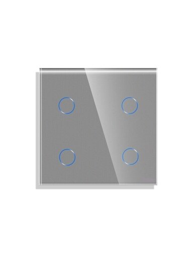 Keturpolis sensorinis jungiklio dangtelis Feelspot, pilkas, 47x47mm