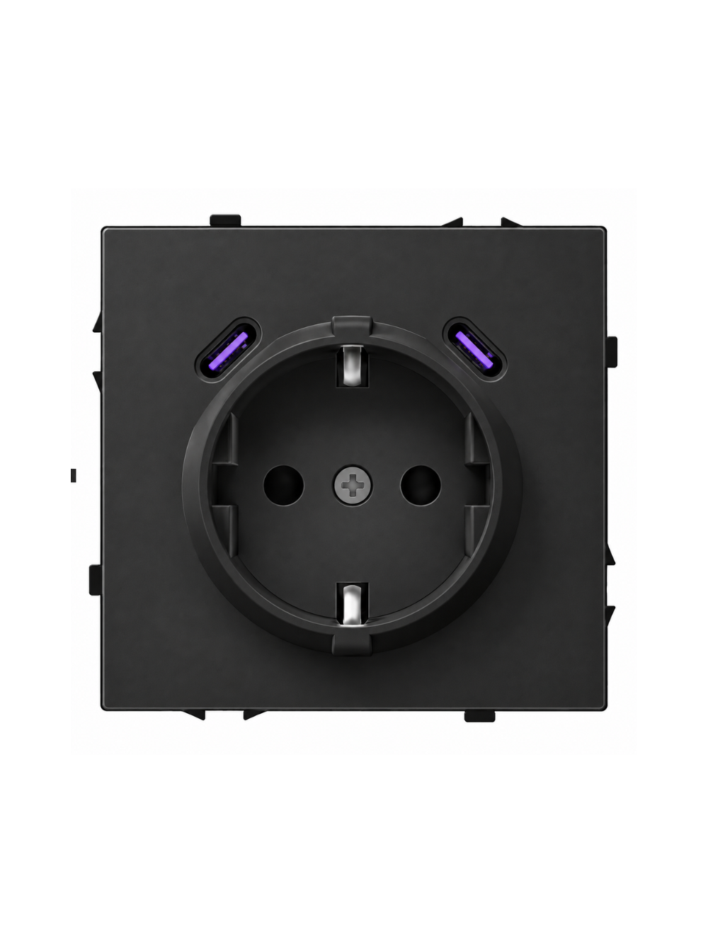Kištukinis lizdas su USB C+C jungtimis Feelspot FSKL1CCB, 20W, juodas