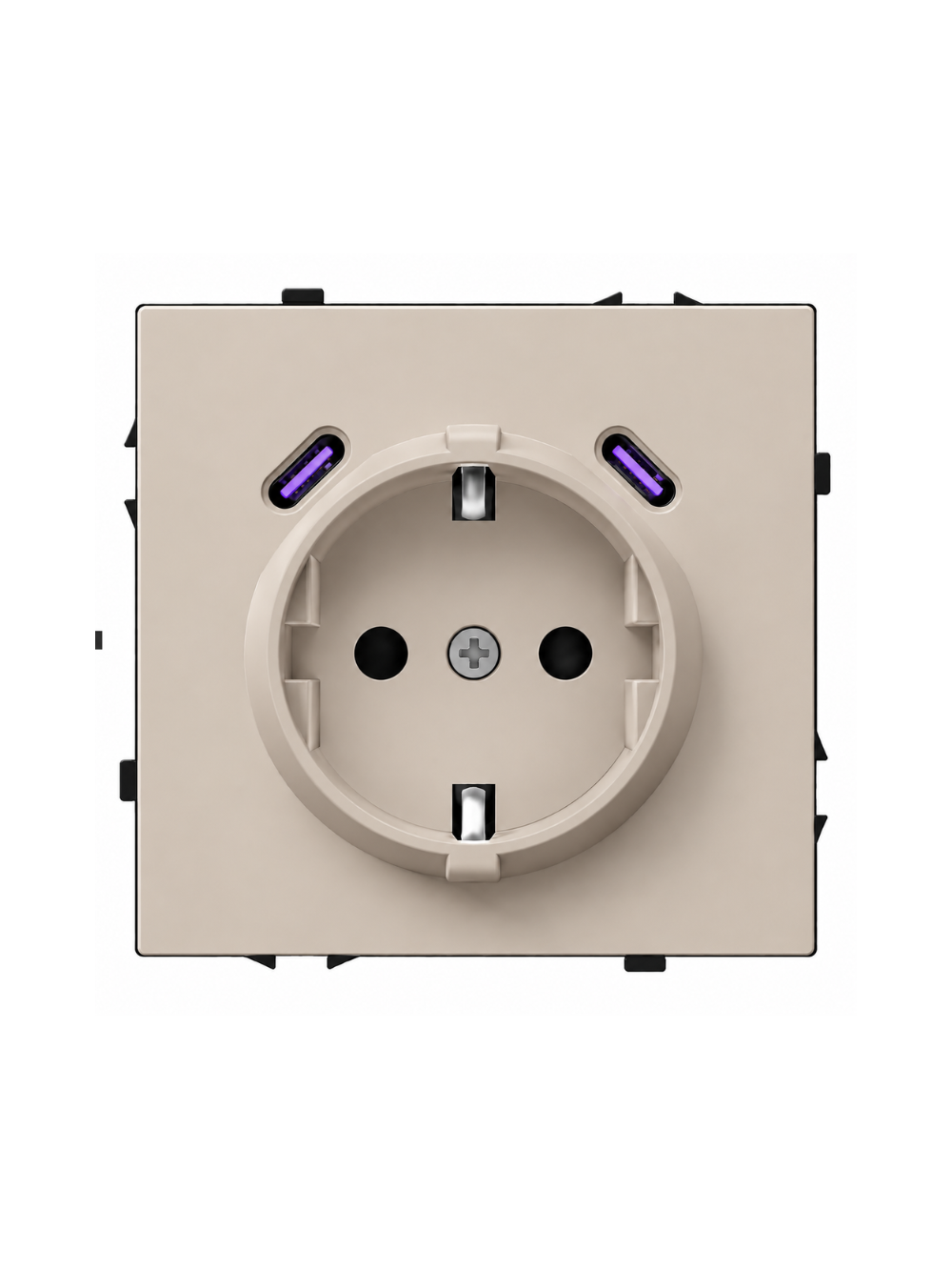 Kištukinis lizdas su USB C+C jungtimis Feelspot FSKL1CCCA, 20W, kašmyro