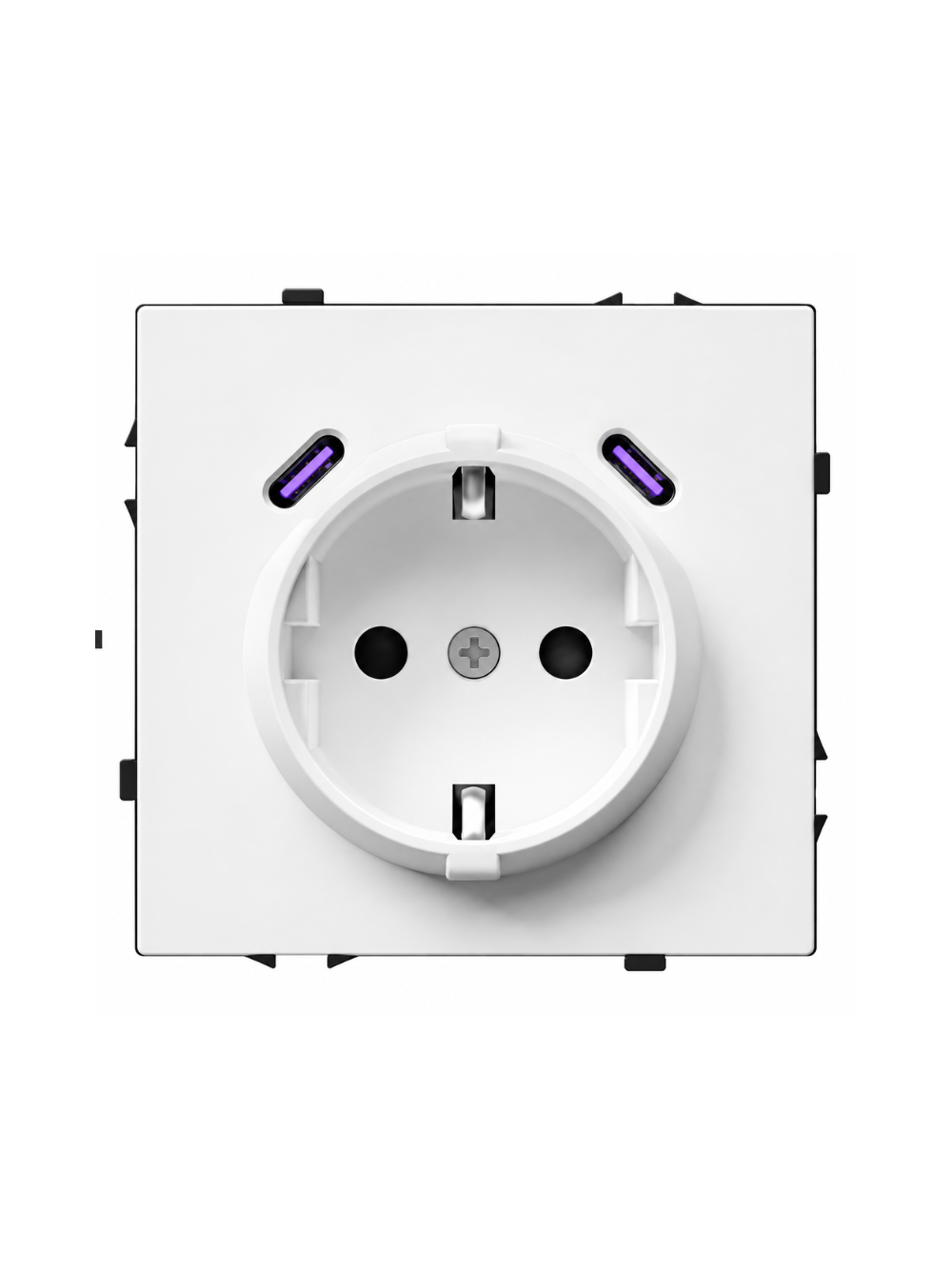 Kištukinis lizdas su USB C+C jungtimis Feelspot FSKL1CCW, 20W, baltas