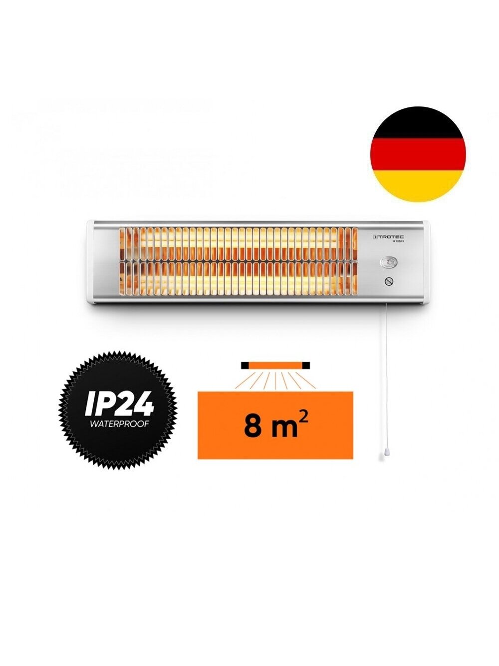 Kvarcinis infraraudonųjų spindulių šildytuvas Trotec IR 1200 S