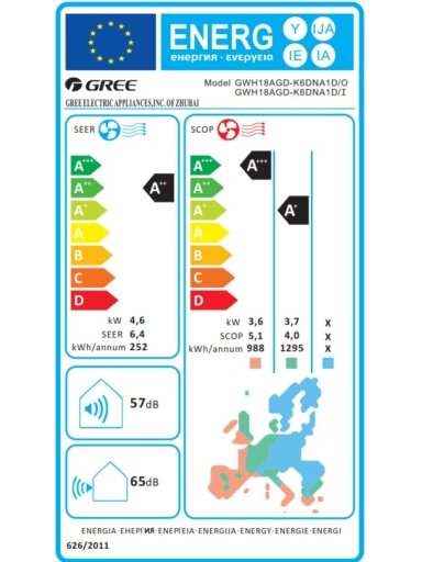Oro kondicionierius Gree Pular 4.6/5.2kW, su Wifi