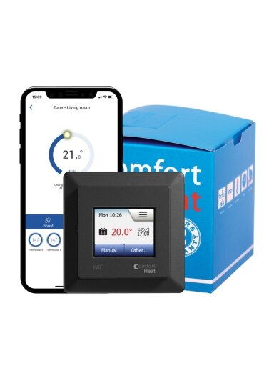 Programuojamas termostatas Comfort WiFi Black