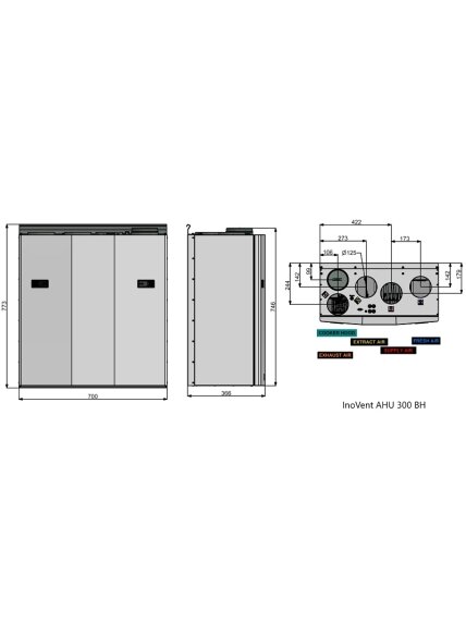 Rekuperatorius ENSY InoVent AHU-300BV vert. kair.p. 275m³/h. Komplekte valdiklis su WI-FI 1